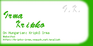 irma kripko business card